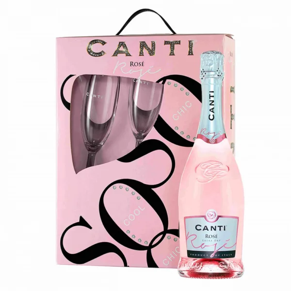 Canti Rosé - Estuche más 2 copas vino espumoso