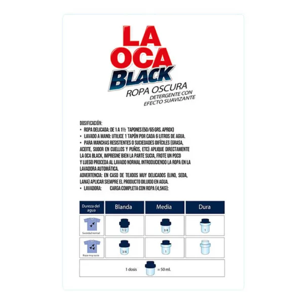 Detergente líquido LA OCA ropa oscura botella 2 L