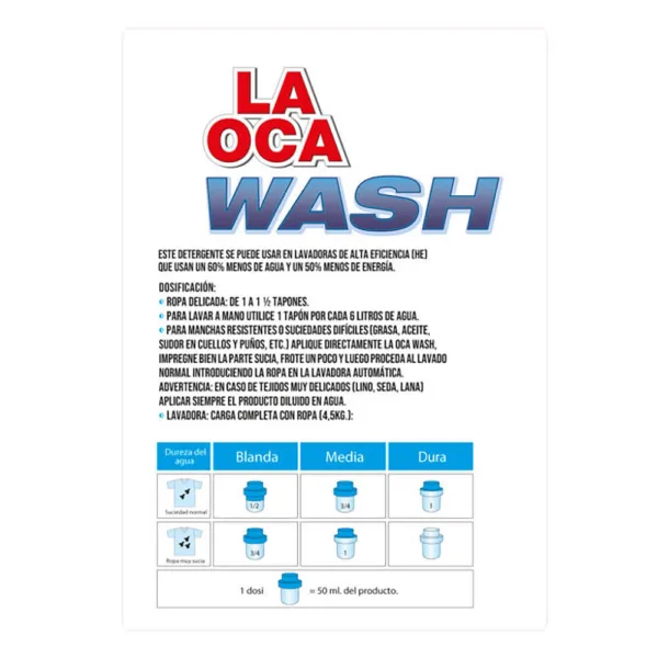 Detergente líquido LA OCA Wash botella 2 L