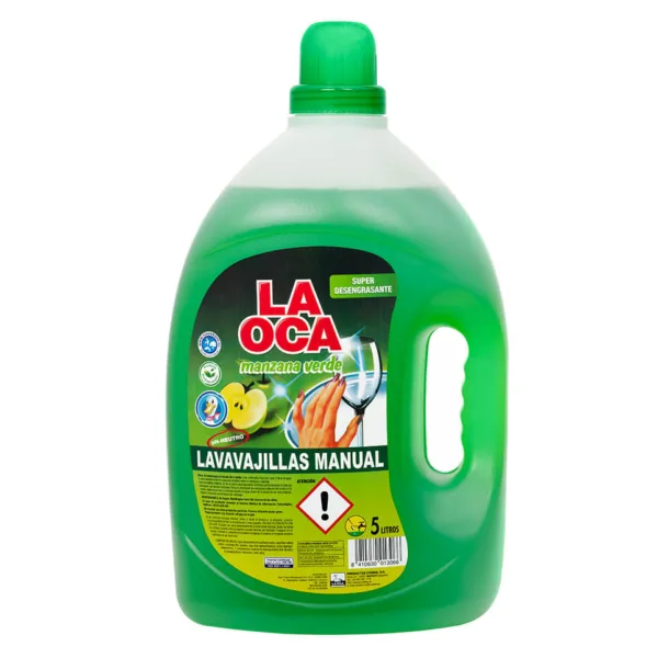 Lavavajilla líquido desengrasante LA OCA Manzana Verde botella 5 L